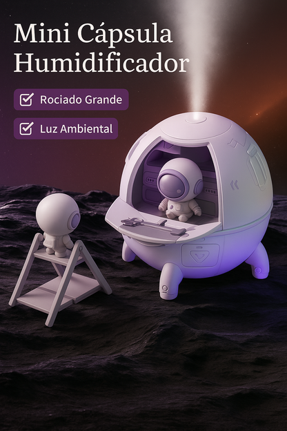 Humidificador Nave Espacial con Luz LED y Astronauta Decorativo