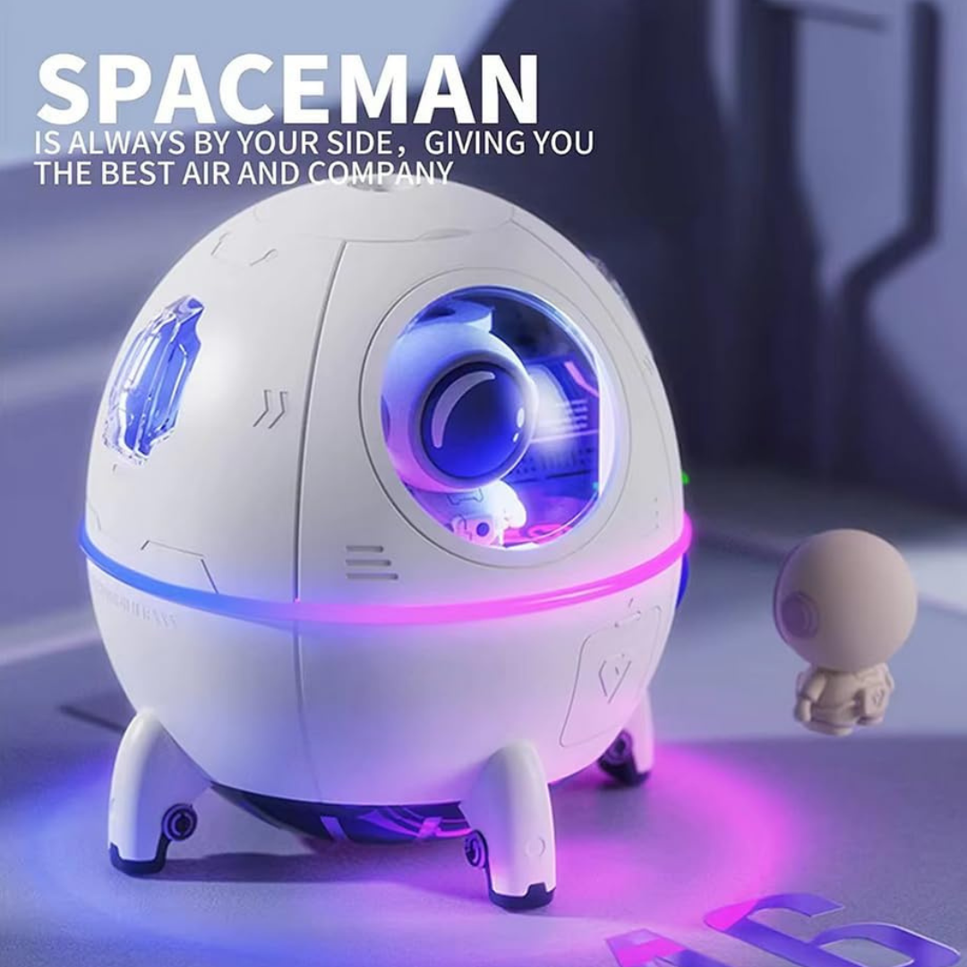 Humidificador Nave Espacial con Luz LED y Astronauta Decorativo