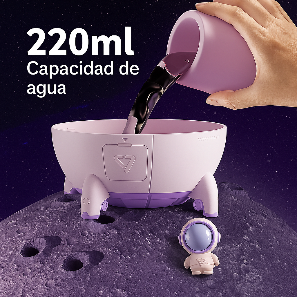 Humidificador Nave Espacial con Luz LED y Astronauta Decorativo
